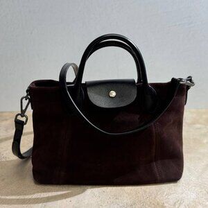 Elegant Nubuck and Genuine Leather Handbag